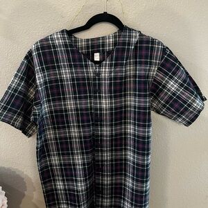 Plaid Button-Up Shirt